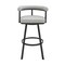 Armen Living Nolagam Swivel Bar Stool in Black Metal with Light Gray Faux Leather 840254335646 - alternate 10